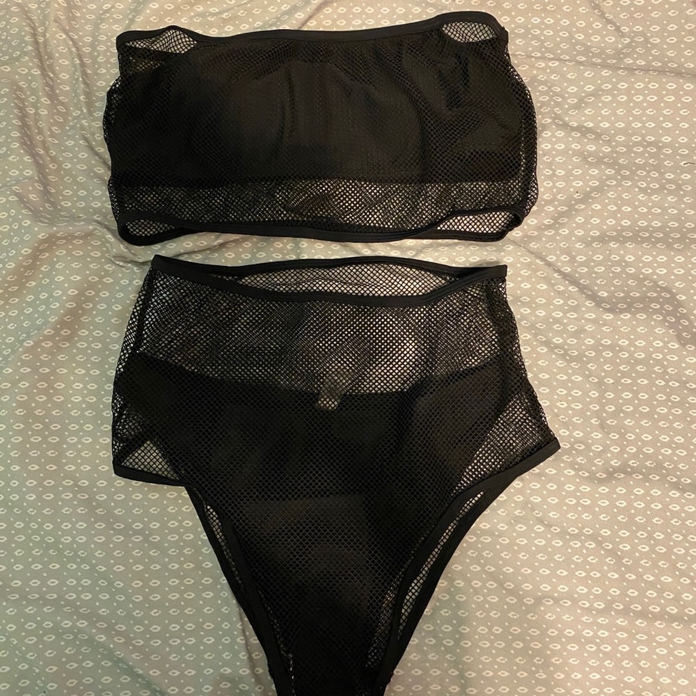 Black Fishnet bikini set